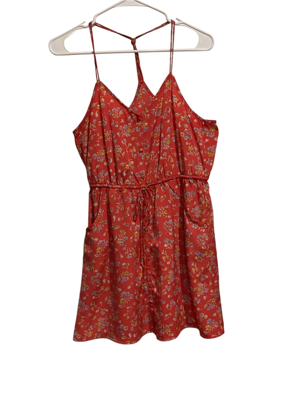 American Eagle Outfitters Coral Floral Mini Sundress